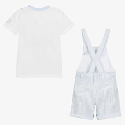 Tutto Piccolo-طقم دانغريز قطن مقلم لون أزرق وأبيض للأولاد | Childrensalon Outlet