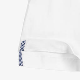 Tutto Piccolo-Белая футболка и синий полукомбинезон из хлопка | Childrensalon Outlet