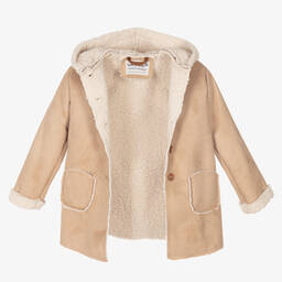 Tutto Piccolo-معطف شامواه صناعي لون بني للأولاد | Childrensalon Outlet