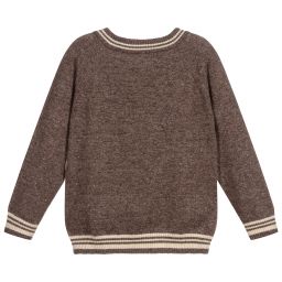Tutto Piccolo-Boys Brown Logo Sweater | Childrensalon Outlet