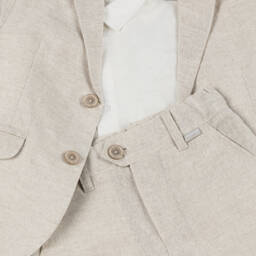 Tutto Piccolo-Boys Classic Beige Linen Suit Set | Childrensalon Outlet