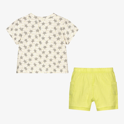 Tutto Piccolo-Футболка и зеленые шорты из хлопка для мальчиков | Childrensalon Outlet