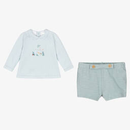 Tutto Piccolo-Boys Green Gingham Shorts Set | Childrensalon Outlet