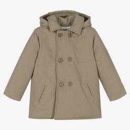 Tutto Piccolo-Boys Green Hooded Padded Coat | Childrensalon Outlet