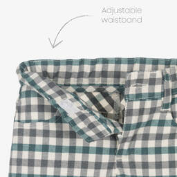 Tutto Piccolo-Boys Green & Ivory Cotton Shorts Set | Childrensalon Outlet