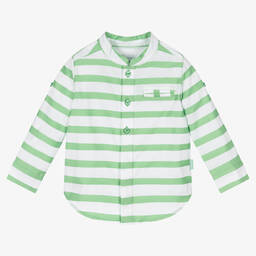 Tutto Piccolo-طقم شورت قطن مقلم لون أخضر للأولاد | Childrensalon Outlet