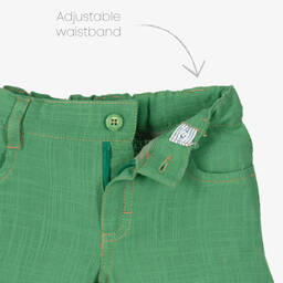 Tutto Piccolo-طقم شورت قطن مقلم لون أخضر للأولاد | Childrensalon Outlet