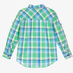 Tutto Piccolo-Boys Green Tartan Cotton Shorts Set | Childrensalon Outlet