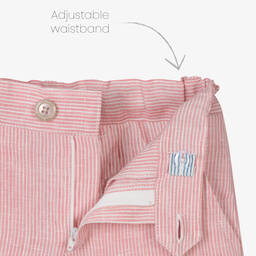 Tutto Piccolo-Boys Ivory & Pink Linen Shorts Set | Childrensalon Outlet