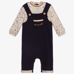 Tutto Piccolo-Boys Navy Blue Cotton Babysuit | Childrensalon Outlet