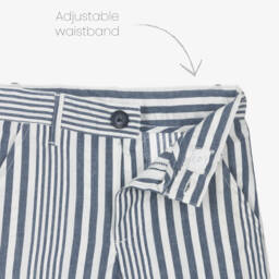 Tutto Piccolo-Boys Navy Striped Summer Shorts Ensemble | Childrensalon Outlet