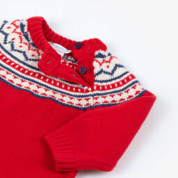 Tutto Piccolo-Boys Red Check Sweater Set | Childrensalon Outlet
