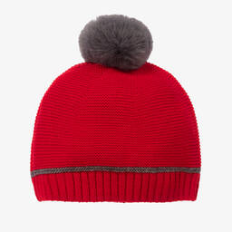 Tutto Piccolo-Красная трикотажная шапка и шарф | Childrensalon Outlet
