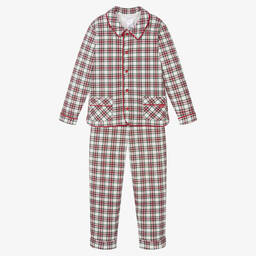 Tutto Piccolo-Boys Red & Green Check Cotton Pyjamas | Childrensalon Outlet