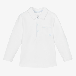 Tutto Piccolo-Boys White Cotton Polo Shirt | Childrensalon Outlet