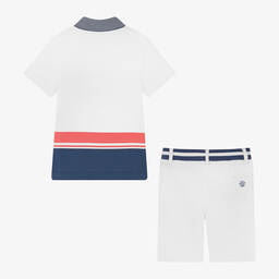 Tutto Piccolo-Boys White Embroidered Cotton Shorts Set | Childrensalon Outlet