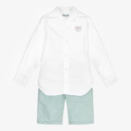 Tutto Piccolo-Boys White & Green Shorts Set | Childrensalon Outlet