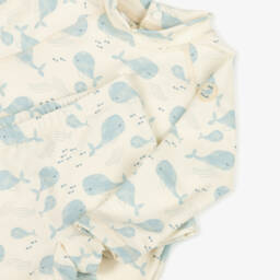 Tutto Piccolo-طقم سباحة بطبعة حوت لون أصفر وأزرق للمواليد | Childrensalon Outlet