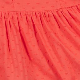 Tutto Piccolo-Коралловое платье из хлопка плюмети | Childrensalon Outlet