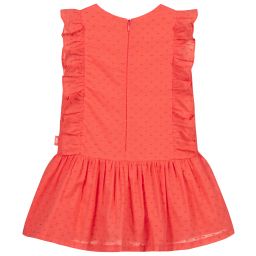 Tutto Piccolo-Коралловое платье из хлопка плюмети | Childrensalon Outlet