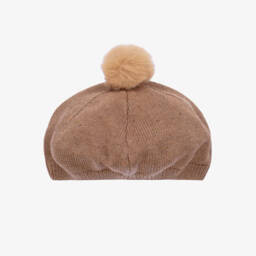 Tutto Piccolo-طقم قبعة وسكارف محبوك لون بني للبنات | Childrensalon Outlet