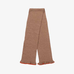 Tutto Piccolo-طقم قبعة وسكارف محبوك لون بني للبنات | Childrensalon Outlet