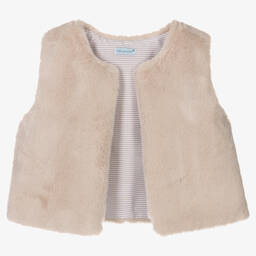 Tutto Piccolo-جيليه فرو صناعي لون بيج للبنات | Childrensalon Outlet