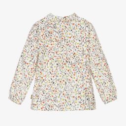 Tutto Piccolo-Бежевая блузка в цветочек для девочек | Childrensalon Outlet