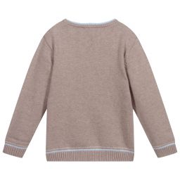 Tutto Piccolo-Girls Beige Knitted Jumper | Childrensalon Outlet