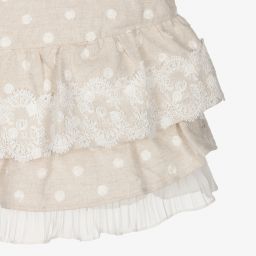 Tutto Piccolo-Бежевое льняное платье для девочек | Childrensalon Outlet