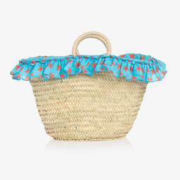 Tutto Piccolo-Girls Beige Straw Bag (54cm) | Childrensalon Outlet