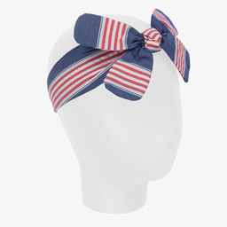 Tutto Piccolo-Синяя хлопковая повязка на голову для девочек | Childrensalon Outlet