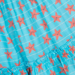 Tutto Piccolo-Голубое хлопковое платье с морскими звездами | Childrensalon Outlet