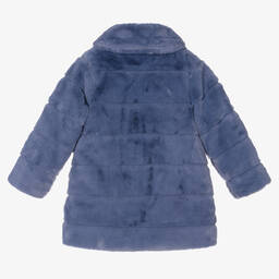 Tutto Piccolo-Girls Blue Faux Fur Coat | Childrensalon Outlet
