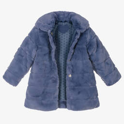 Tutto Piccolo-Girls Blue Faux Fur Coat | Childrensalon Outlet