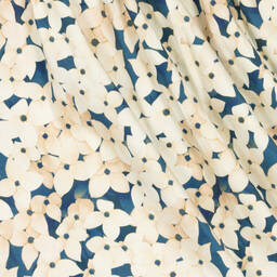 Tutto Piccolo-Хлопковое платье в цветочек и синие колготки | Childrensalon Outlet