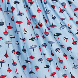 Tutto Piccolo-طقم فستان مزيج قطن وفيسكوز تويل لون أزرق | Childrensalon Outlet