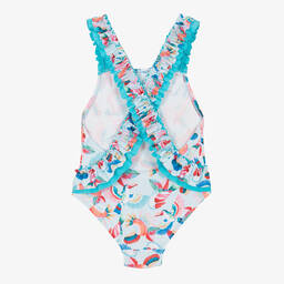 Tutto Piccolo-Girls Blue Parrot Print Swimsuit | Childrensalon Outlet
