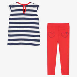 Tutto Piccolo-طقم جيغنغز قطن جيرسي لون كحلي وأحمر للبنات | Childrensalon Outlet