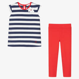 Tutto Piccolo-طقم جيغنغز قطن جيرسي لون كحلي وأحمر للبنات | Childrensalon Outlet