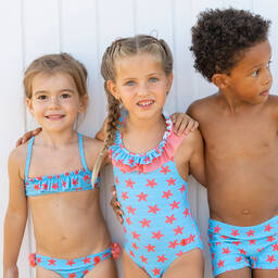 Tutto Piccolo-Girls Blue Starfish Bikini | Childrensalon Outlet