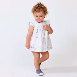 Tutto Piccolo-Girls Blue & White Nautical Dress | Childrensalon Outlet