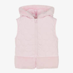 Tutto Piccolo-Girls Blush Quilted Hooded Vest | Childrensalon Outlet
