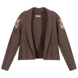 Tutto Piccolo-Girls Brown Floral Cardigan | Childrensalon Outlet