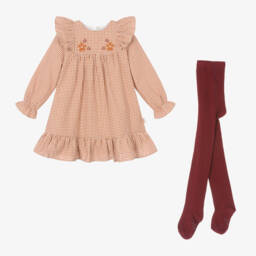 Tutto Piccolo-Girls Brown Gingham Dress Ensemble | Childrensalon Outlet
