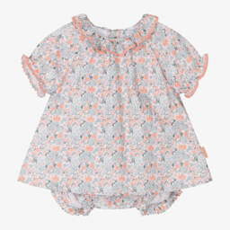 Tutto Piccolo-Коралловое платье с цветочным узором и трусики для девочек | Childrensalon Outlet