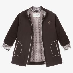Tutto Piccolo-Girls Dark Grey Padded Coat | Childrensalon Outlet