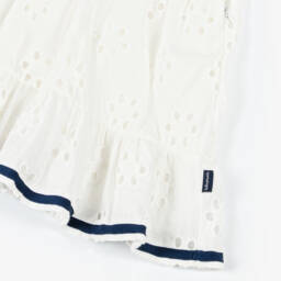 Tutto Piccolo-فستان أبيض أنيق للبنات بتطريز مثقوب | Childrensalon Outlet