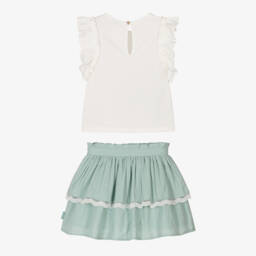 Tutto Piccolo-Изумрудный хлопковый ансамбль для девочек | Childrensalon Outlet