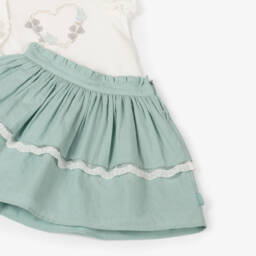 Tutto Piccolo-Изумрудный хлопковый ансамбль для девочек | Childrensalon Outlet